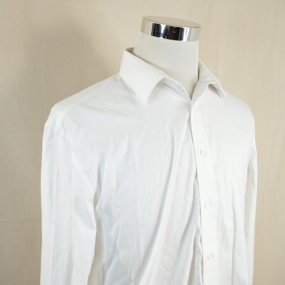 Joseph Abboud 16.5 34/35 Slim Fit Dress Shirt White Non-Iron Cotton Blend Mens